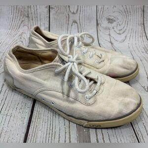 Worn UGG Hally Canvas Sneakers Shoes Lining Textile Sheepskin